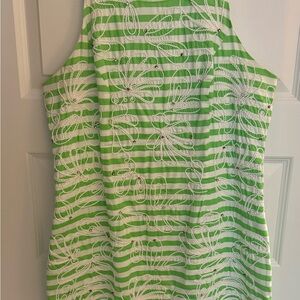 Think spring 2025! Lily Pulitzer green stripe with white embroidery detail